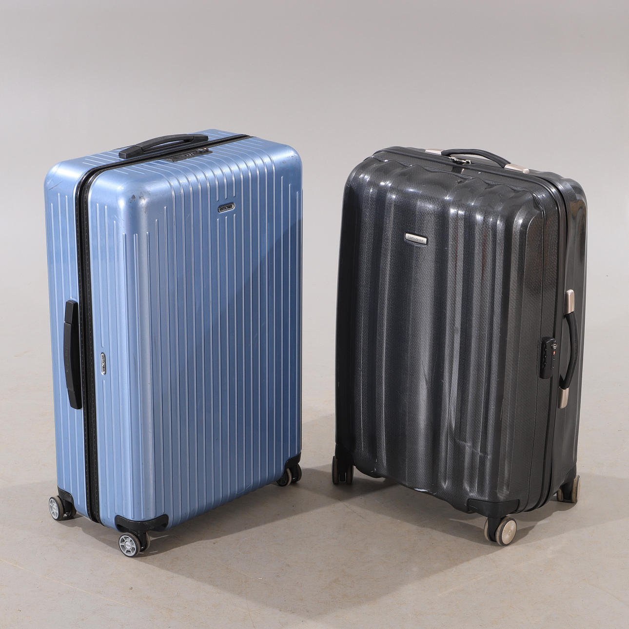 REJSETASKER, 2 stk., plast, Samsonite & Rimowa.