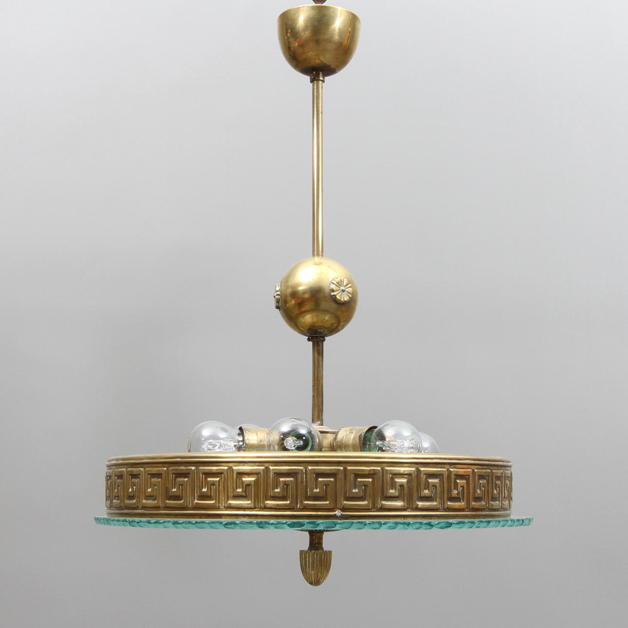 TAKPLAFOND, glas och metall, Art Deco, 1900-talets första hälft.