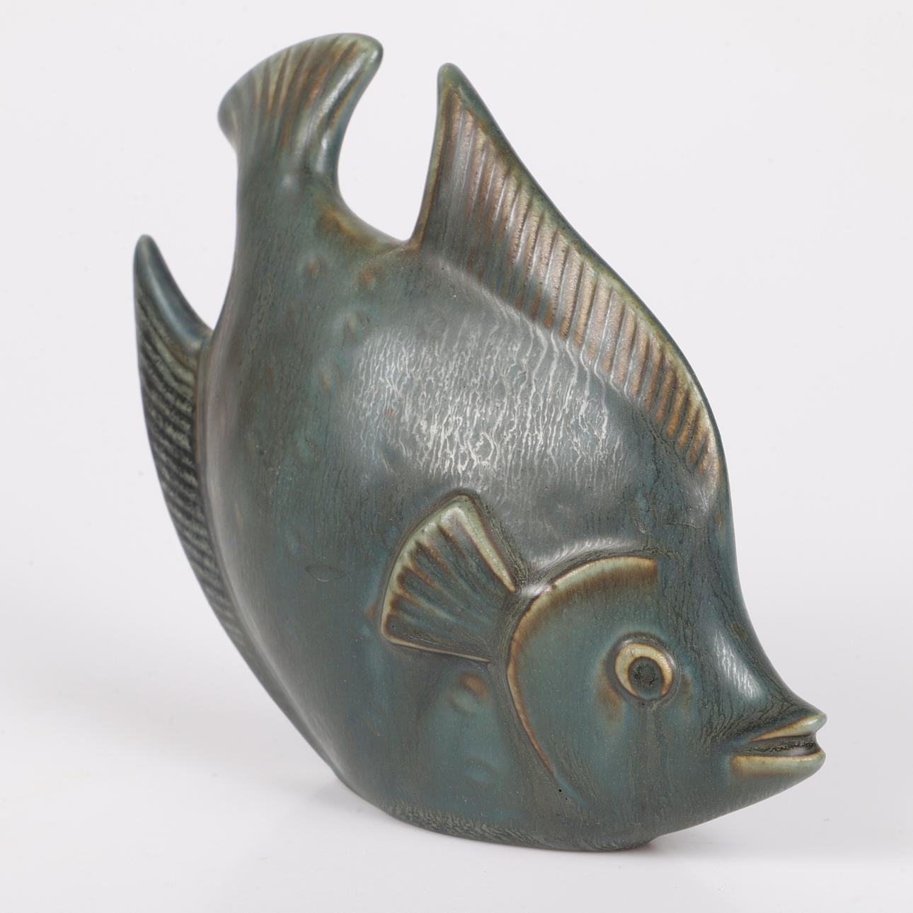 GUNNAR NYLUND. Figurine, fish, glazed stoneware, Rörstrand.
