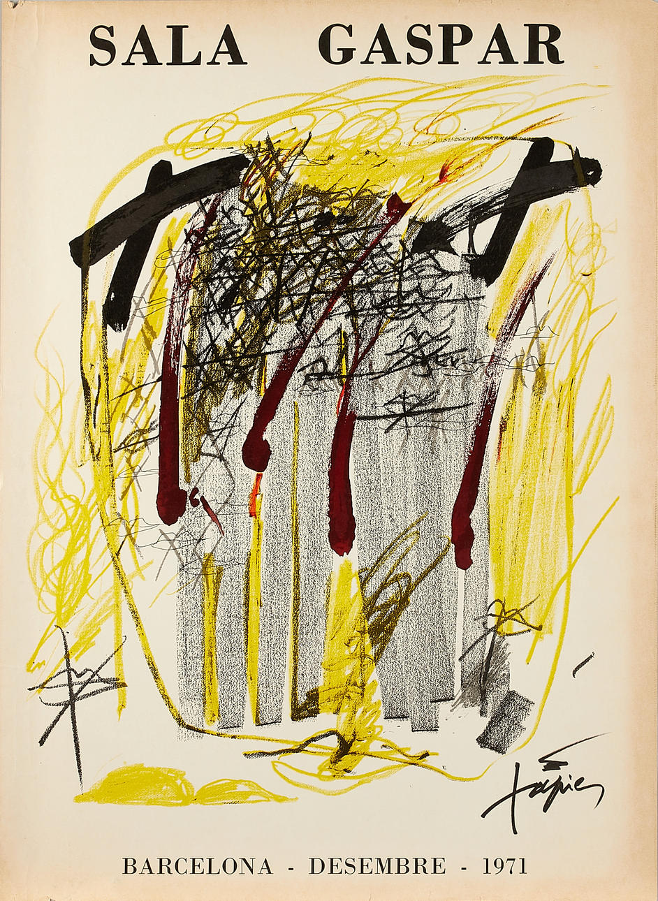 ANTONI TAPIES. Lithographic poster, Sala Gaspar.