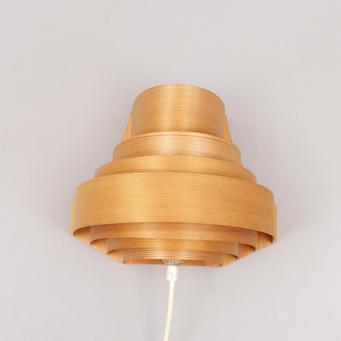 by Wall Pine 1960s Translandia, Denmark, Lamp Veneer Modern Mid 