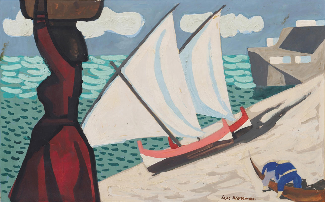 LARS NORRMAN. STRANDBILD, signerad.