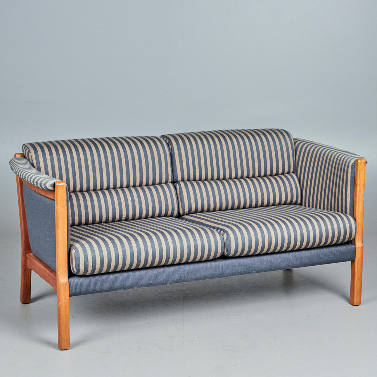 Couch / sofa, wood, fabric, 1980s, Denmark.