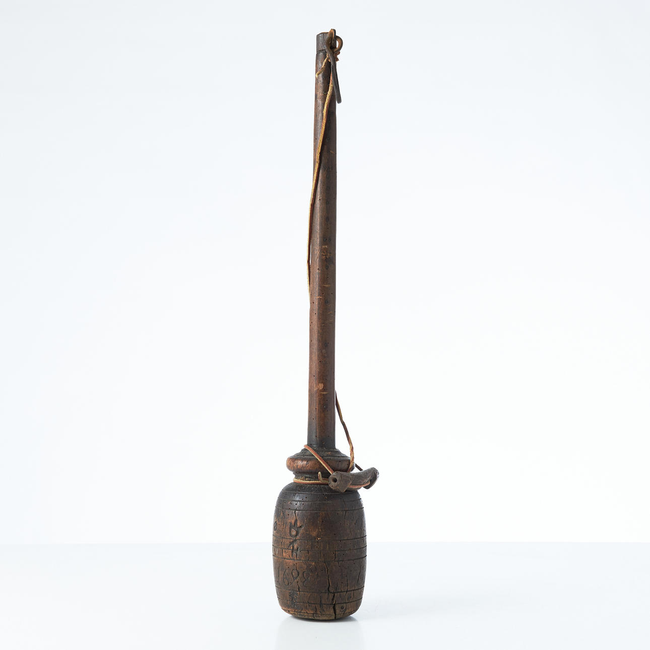 BESMAN, crown marked, dated 1698, weight made of root.