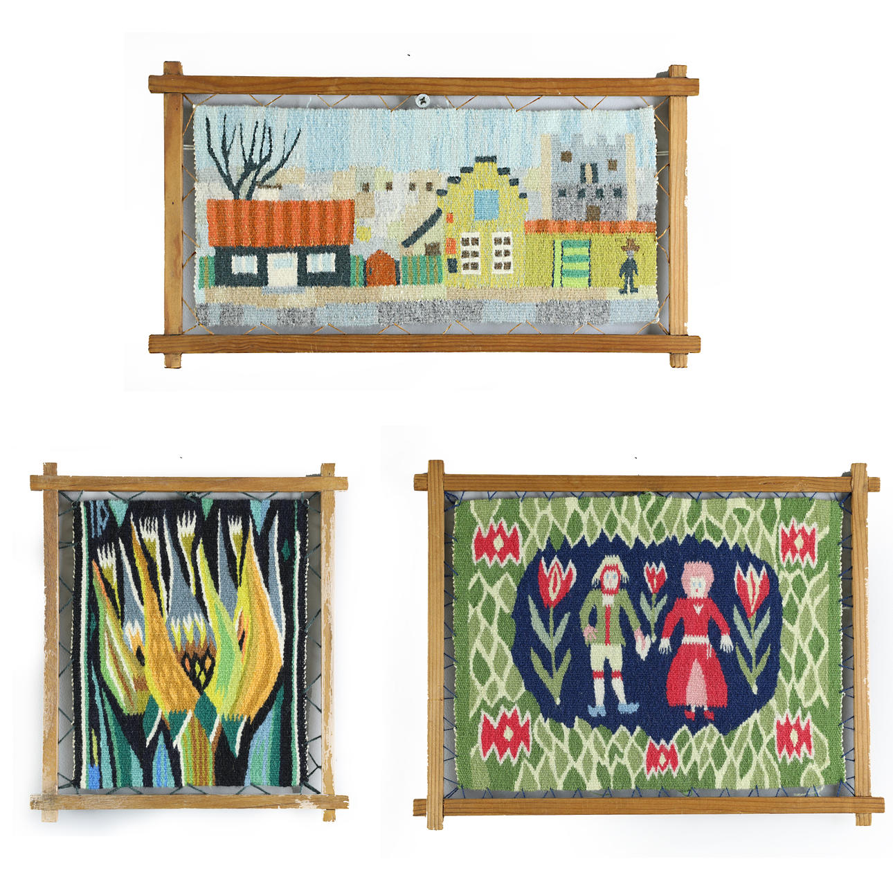 VÄVNAD, 3 st, flamskvävnad, Sverige.