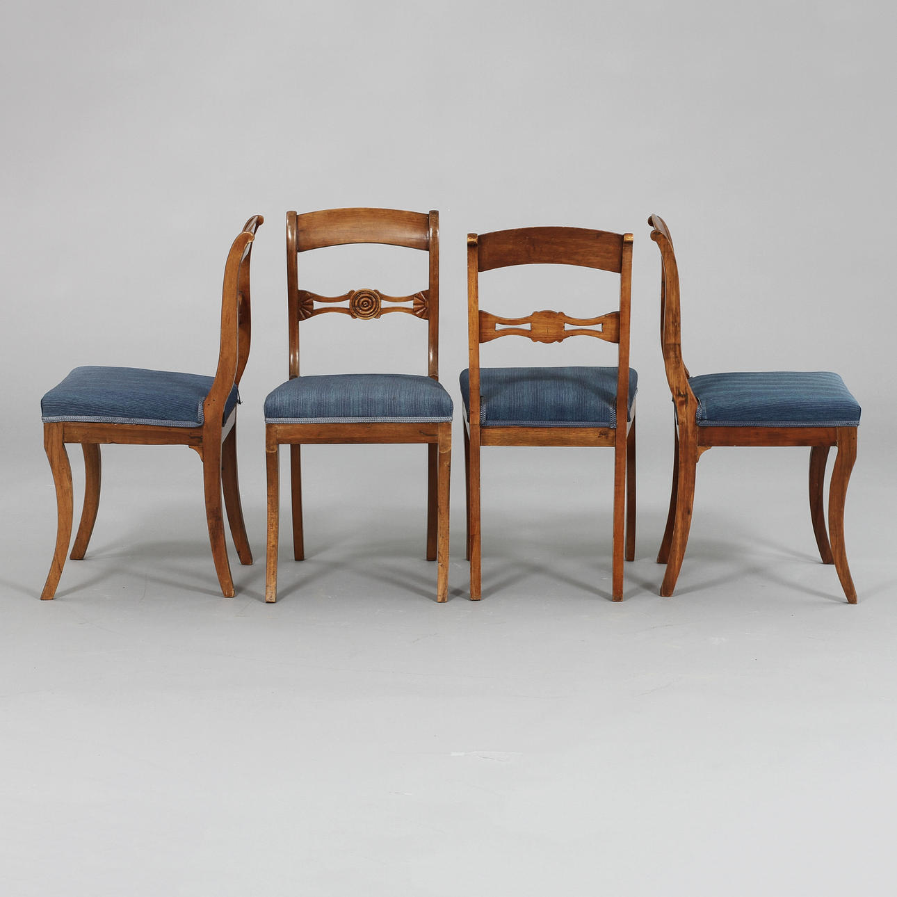 STOLAR, 4 st, Biedermeier, brännmärkta CAS, Lindome, 1800-talets mitt.