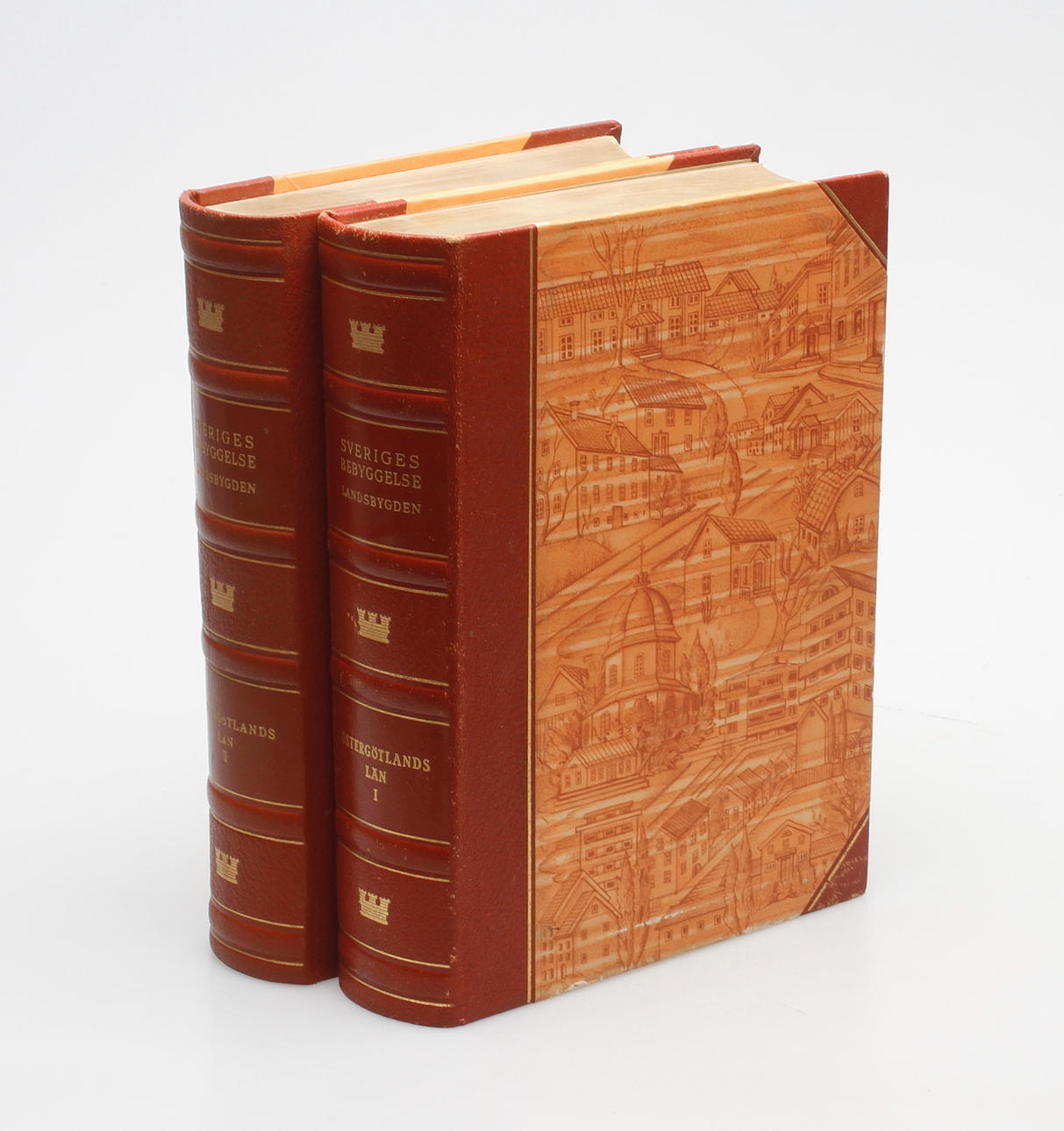 BÖCKER, 2 st, "Sveriges bebyggelse", Östergötlands Län I-II.