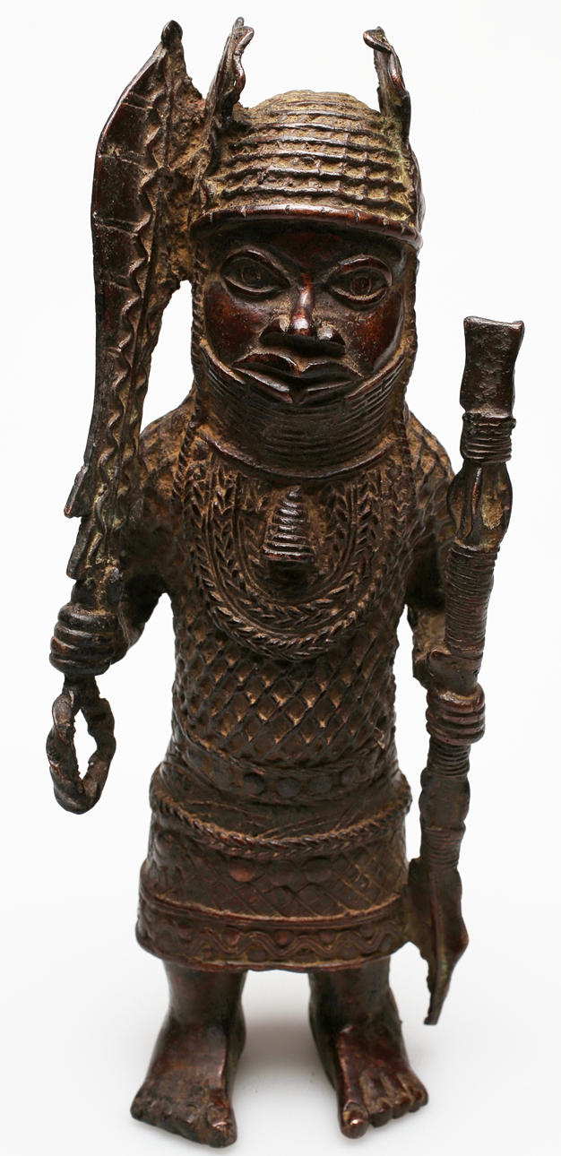 FIGUR, BRONS, ”OBA” Afrika (Nigeria, Benin) 1900-tal.