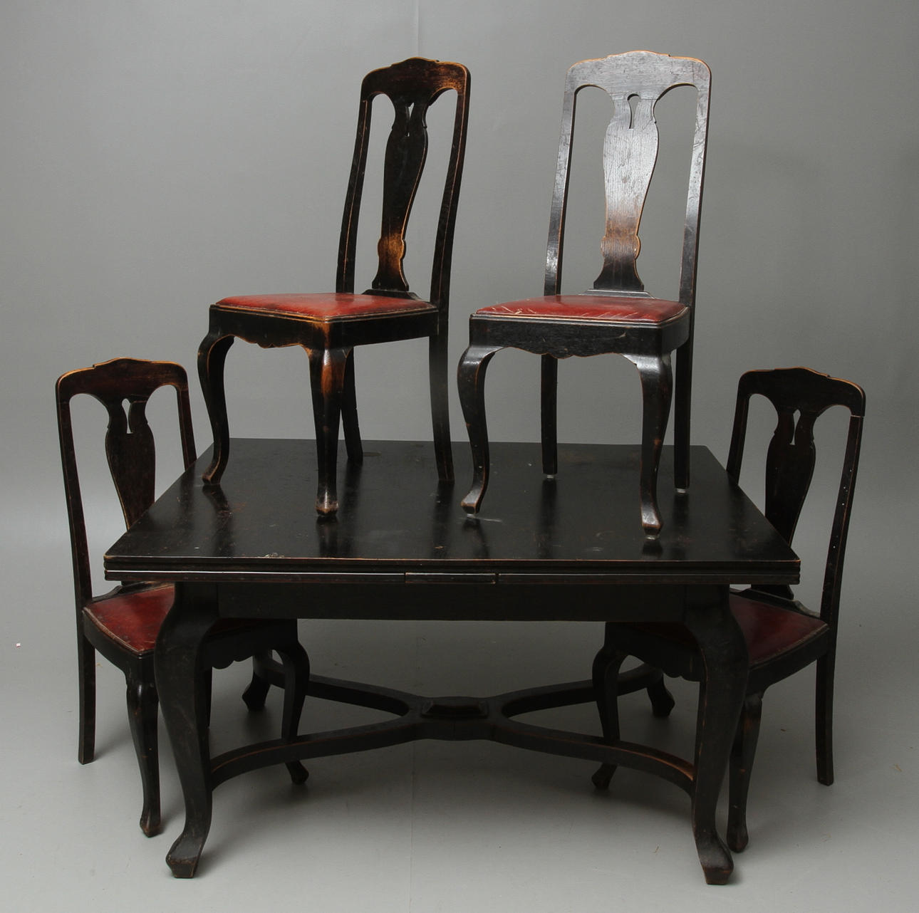 MATSALSGRUPP, 5 delar, senbarock/rokokostil, 1900-tal.