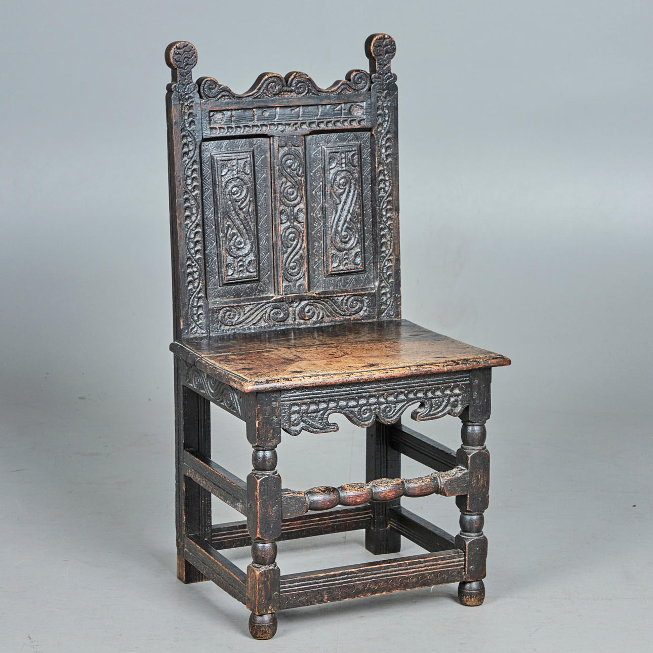 Stol/hall stol, trä, 1714, England.