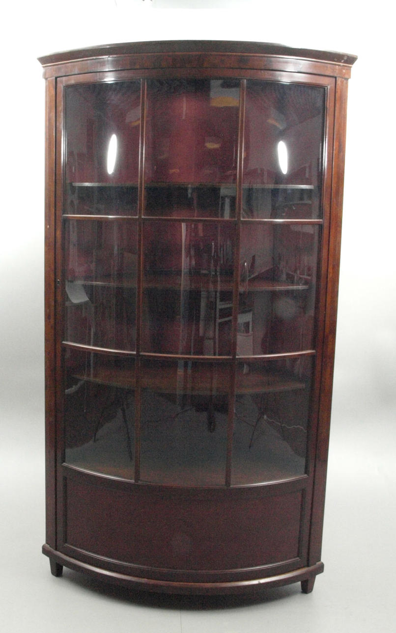 HÖRNSKÅP, med vitrin, mahogny, 1800/1900-tal.