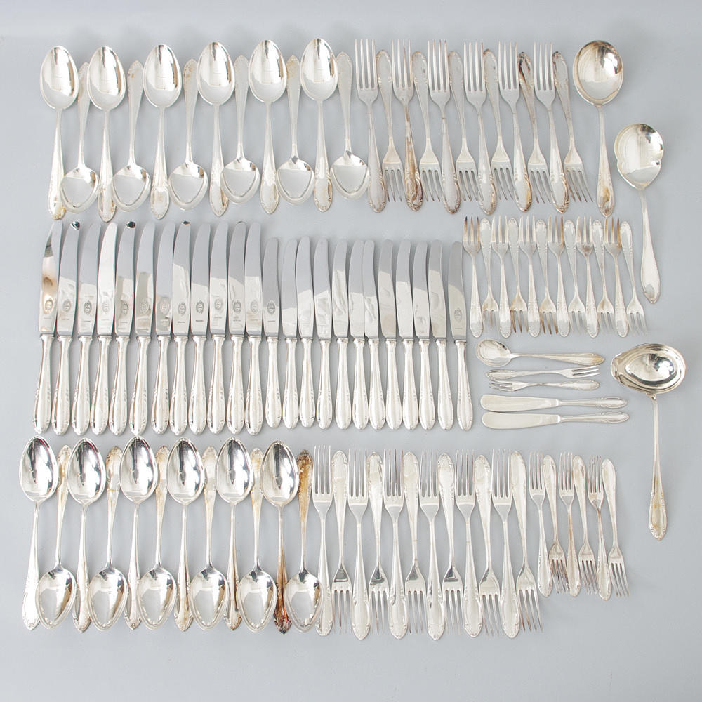 BESTICKUPPSÄTTNING, nysilver, C G Hallberg.