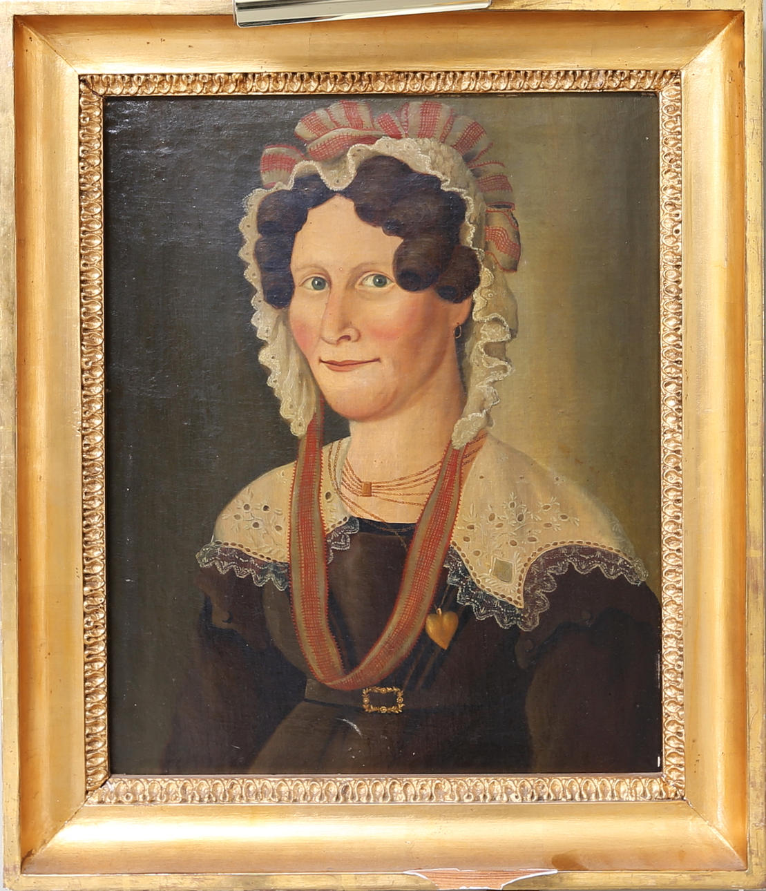 OKÄND KONSTNÄR. Porträtt, olja på duk, signerad o daterad á tergo Elfström 1828.