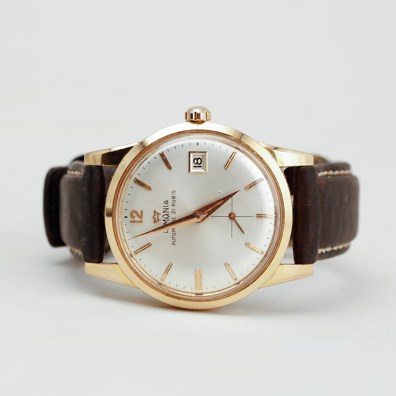 HERRARMBANDSUR, Lemania, Automatic 21 Rubis, 18k guld.