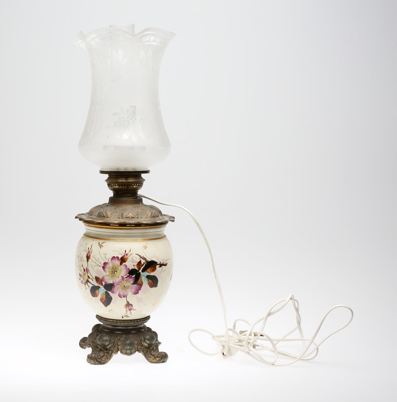 BORDSLAMPA, Fotogen, elektrifierad, 1900-tal.