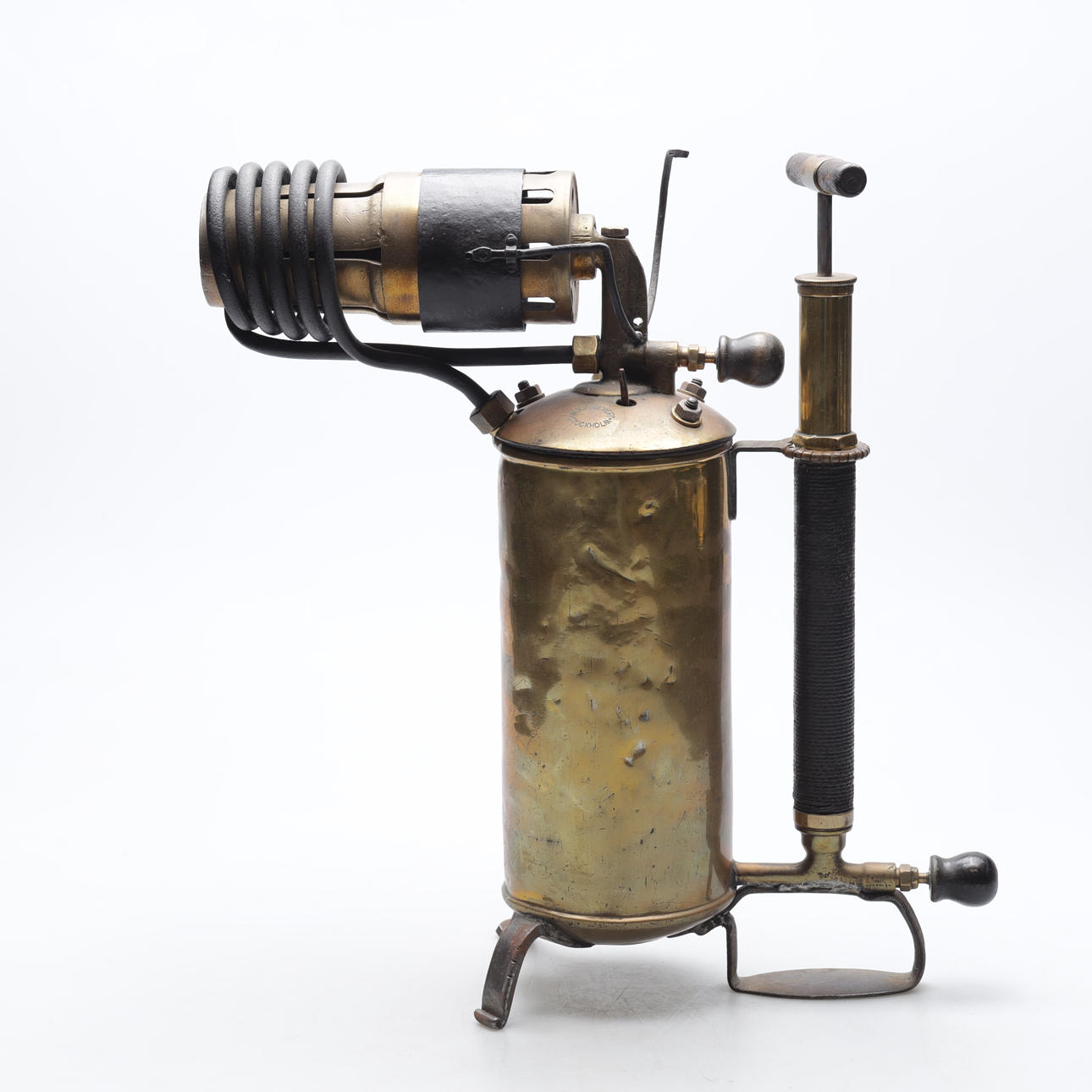 BRÄNNARE, mässing, Max Sievert, Stockholm, 1900-tal.