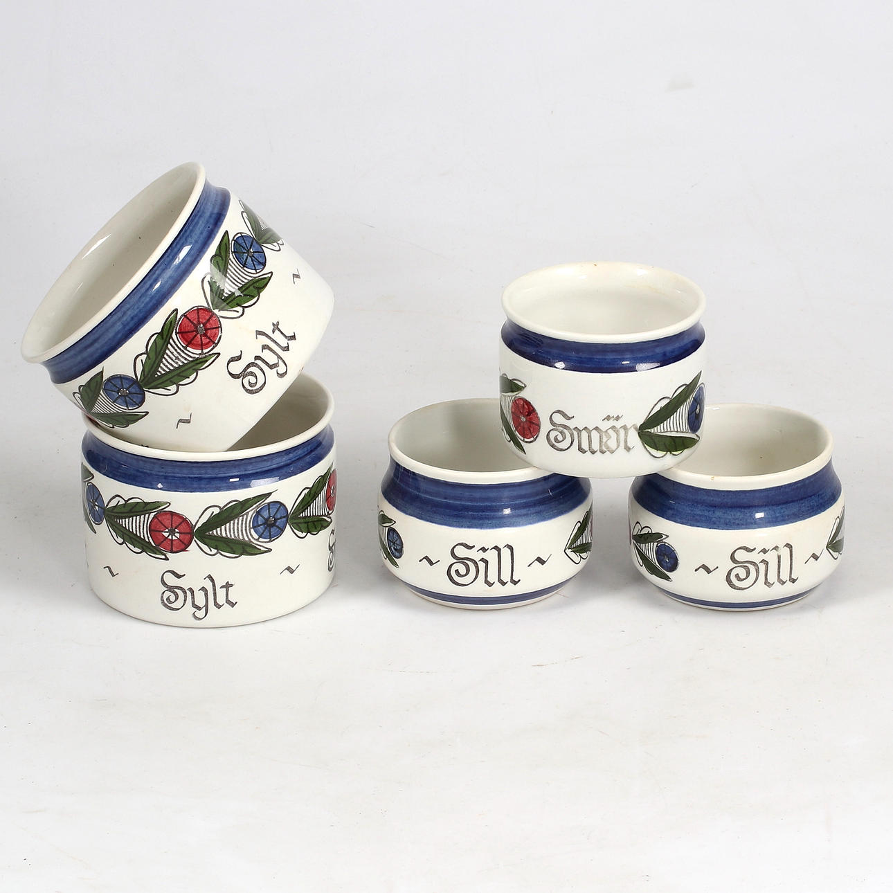 JARS, 5 pcs, flintware, "Dalom", Rörstrand.