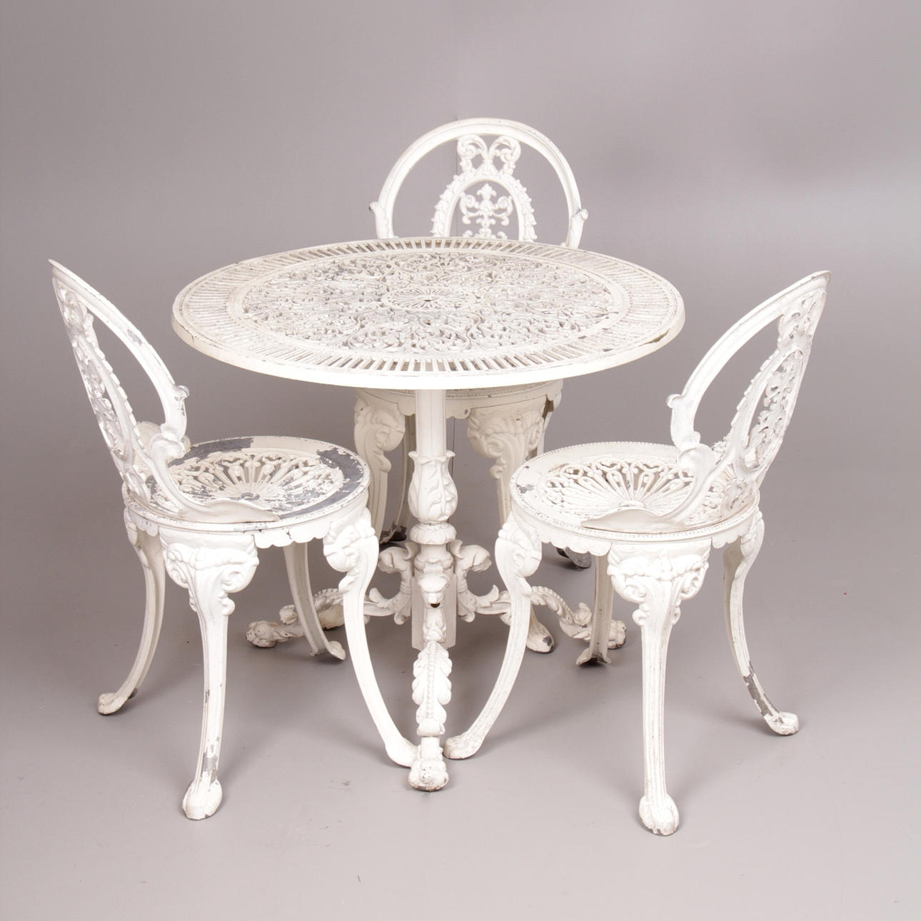 TRÄDGÅRDSGRUPP, 4 delar, aluminium, 1900-tal.