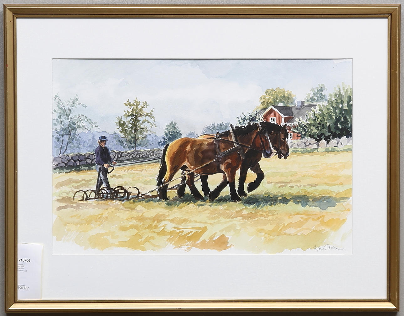 BJÖRN GIDSTAM. Akvarell, signerad.