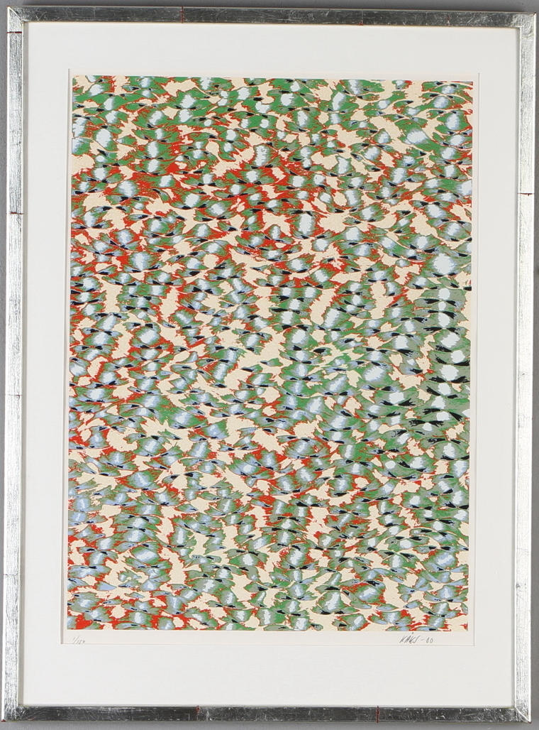 OLLE KÅKS. Komposition, färglitografi, signerad och numrerad 1/150.