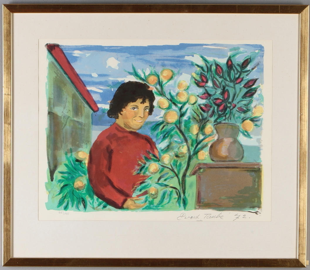 EVERT TAUBE. "när jag var en une caballero" ur sviten Minnen från Pampas, färglitografi, signerad och numrerad 185/195.