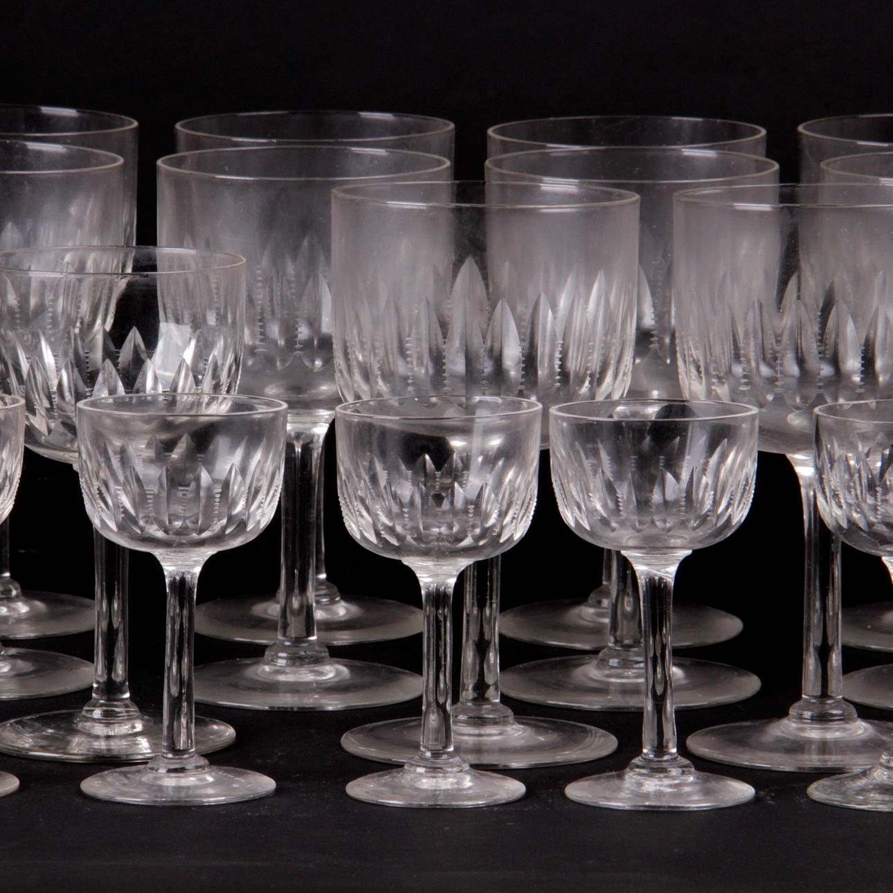 GLASSERVIS, 16 delar, "Ulle", Kosta, 1800-tal.