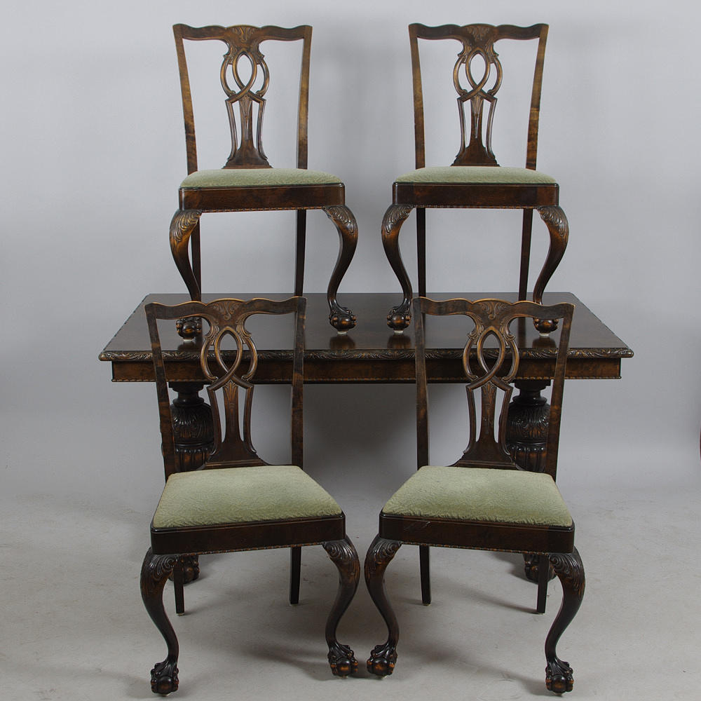 SALONGSGRUPP, bonad björk, chippendalestil.