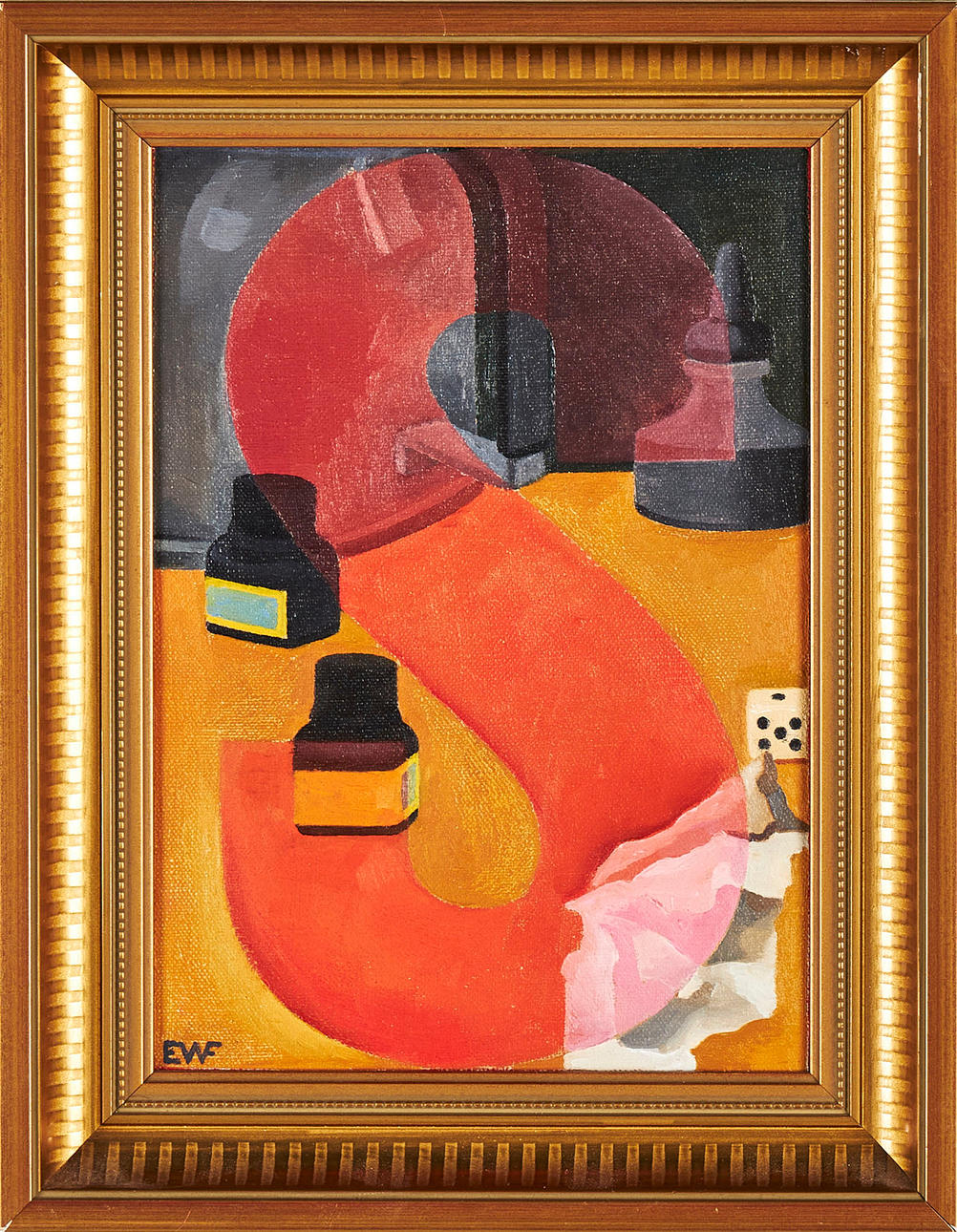 ERIK WESSEL-FOUGSTEDT. Composition, oil on canvas, monogram signed EWF.