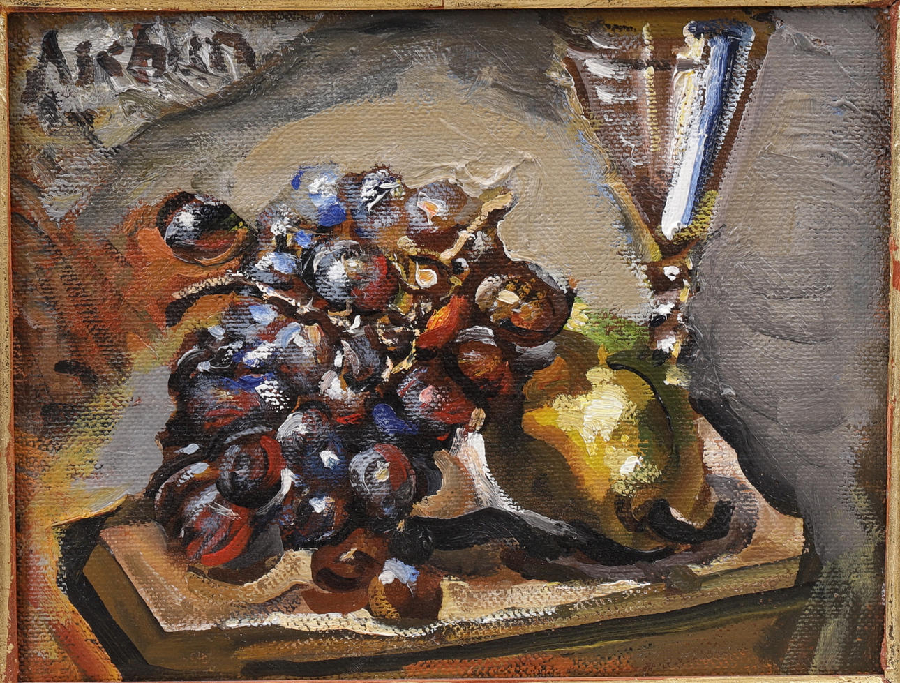 ULF ASCHAN. "Uvas", óleo sobre lienzo, firmado.
