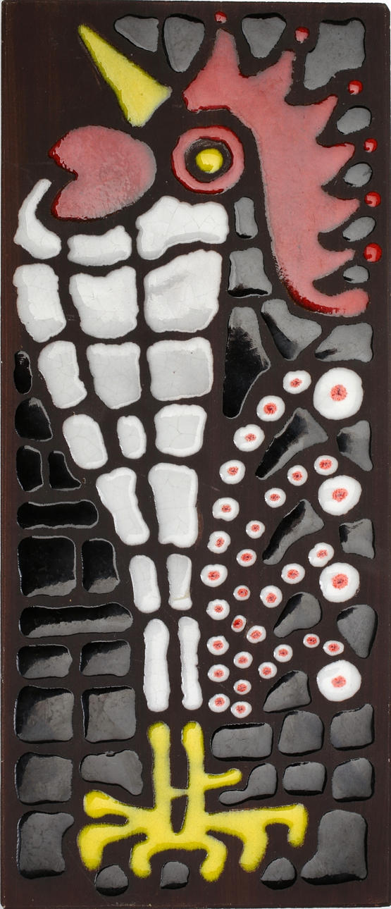 EKE BJERÉN. Tuppen, Keramiktavla, Gustavsberg, signerad Eke Bjerén.