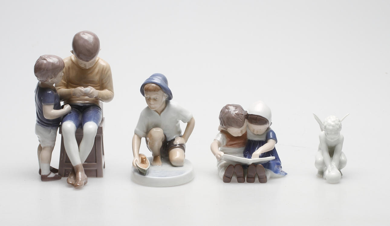 FIGURINER, 4 st, porslin, Danmark.
