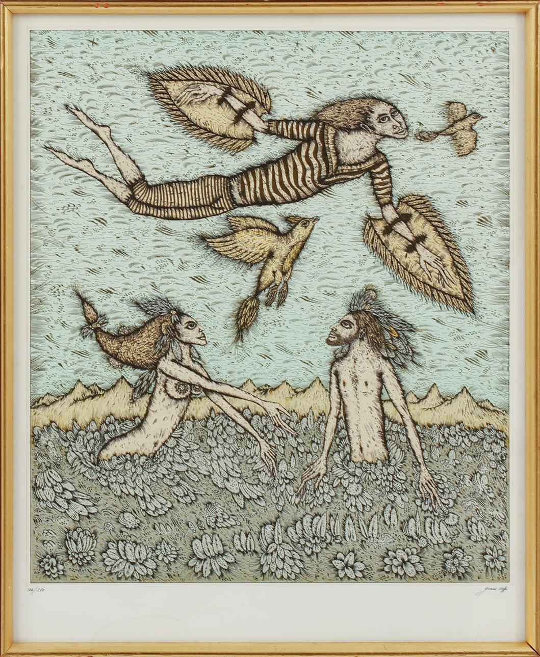 GERALD STEFFE. Graphic sheet, signed and numbered 106/270.