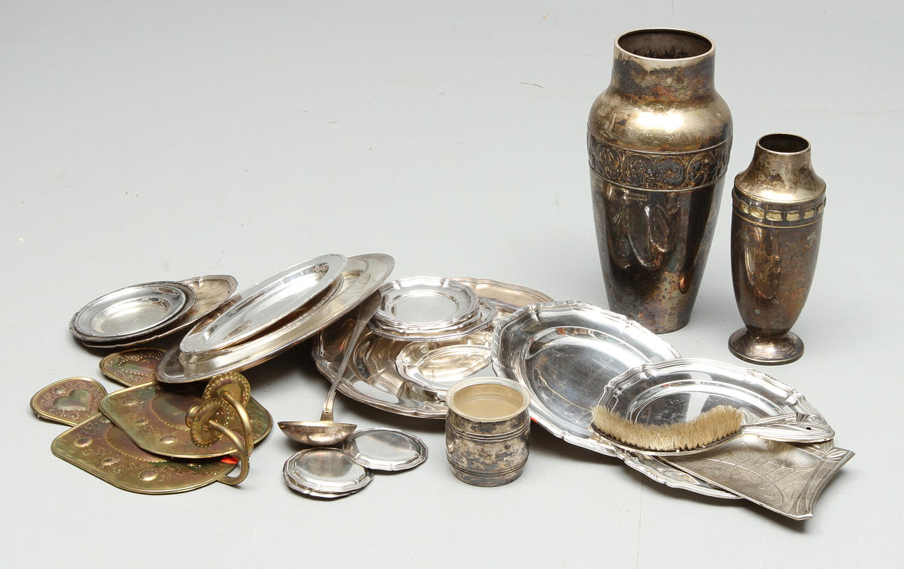 PARTI METALL, mestadels nysilver, 1900-tal.