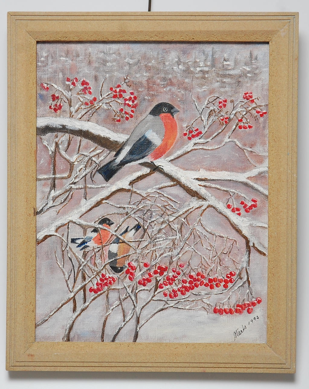 MÄRTA WALFRIDSSON. olja på duk, " Domherrar " signerad.