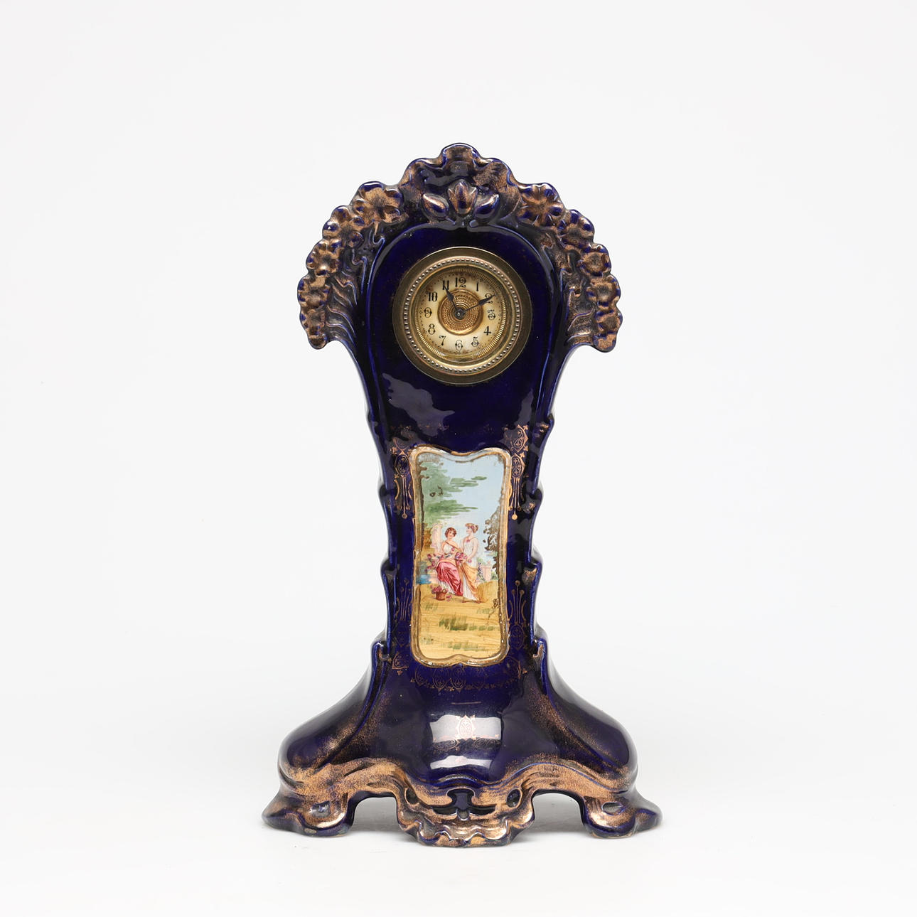 TABLE CLOCK, early 20th century, rococo style, Austria, porcelain.
