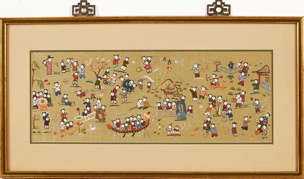 SILKEBRODERI, Kina, 20. århundrede.