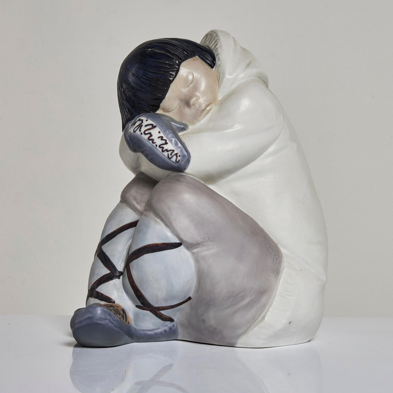 FIGURA, esquimal, Lladró, España, gres esmaltado.