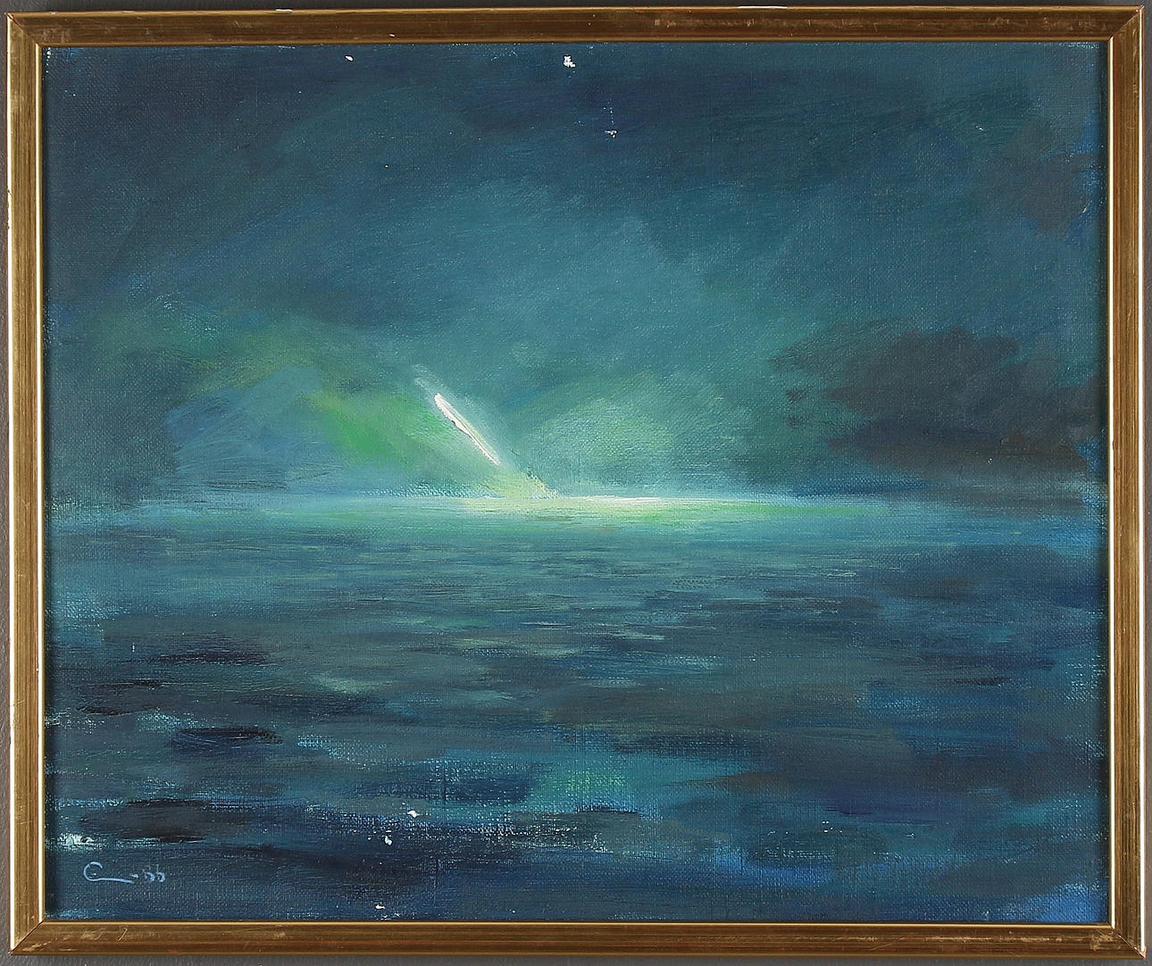 EINAR WENNBERG. olja på duk, "Nattljus Färöarna", signerad, 1986.