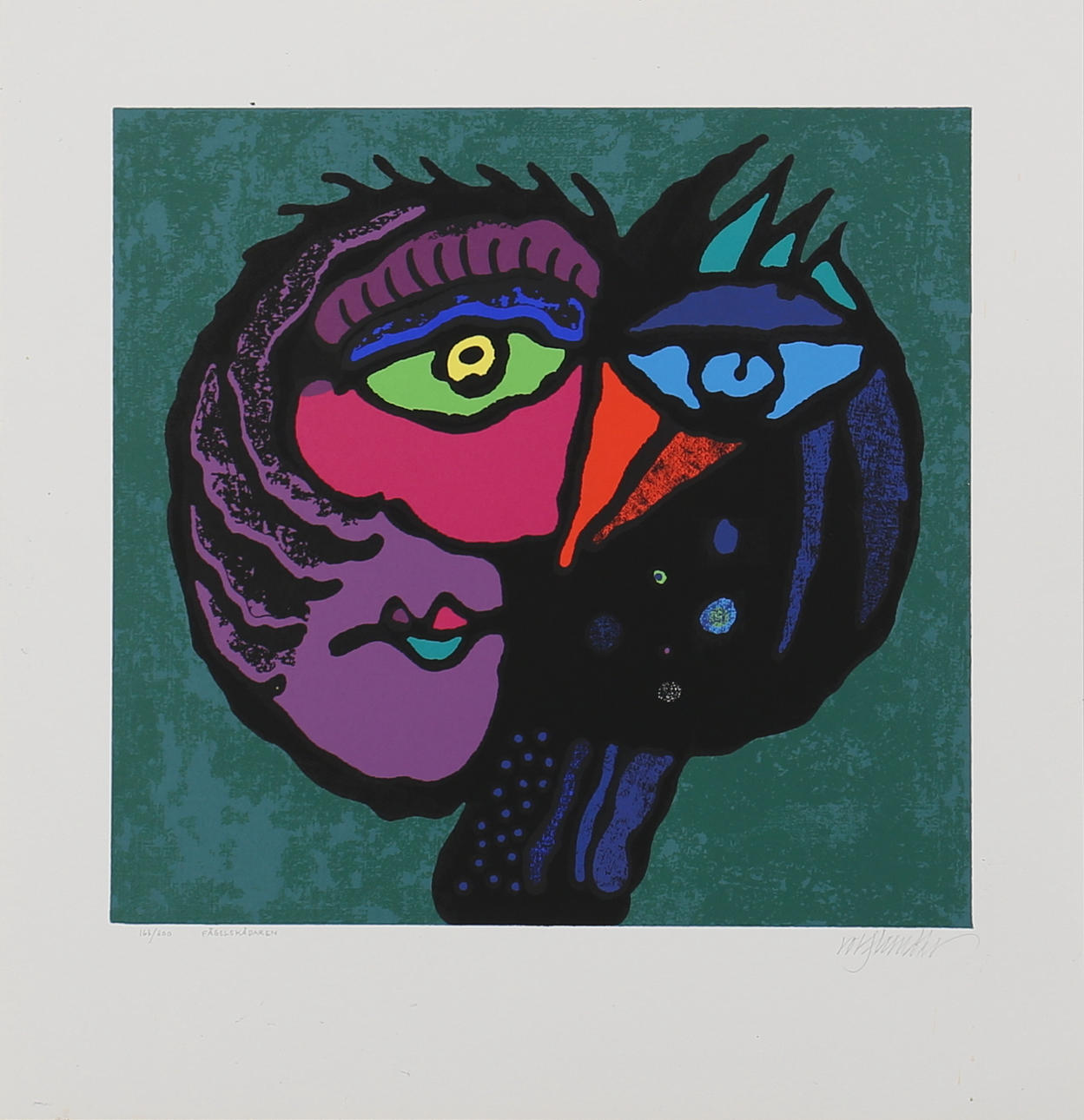 ROLF LEMBKE. Serigrafi. "Fågelskådaren" Signerad Rolf Lembke. Numrerad 168/300.