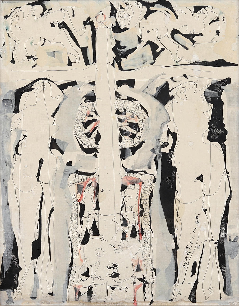 MARIO MARTINI (1931.2007). "La Minerva", mixed media, signed and dated -70.