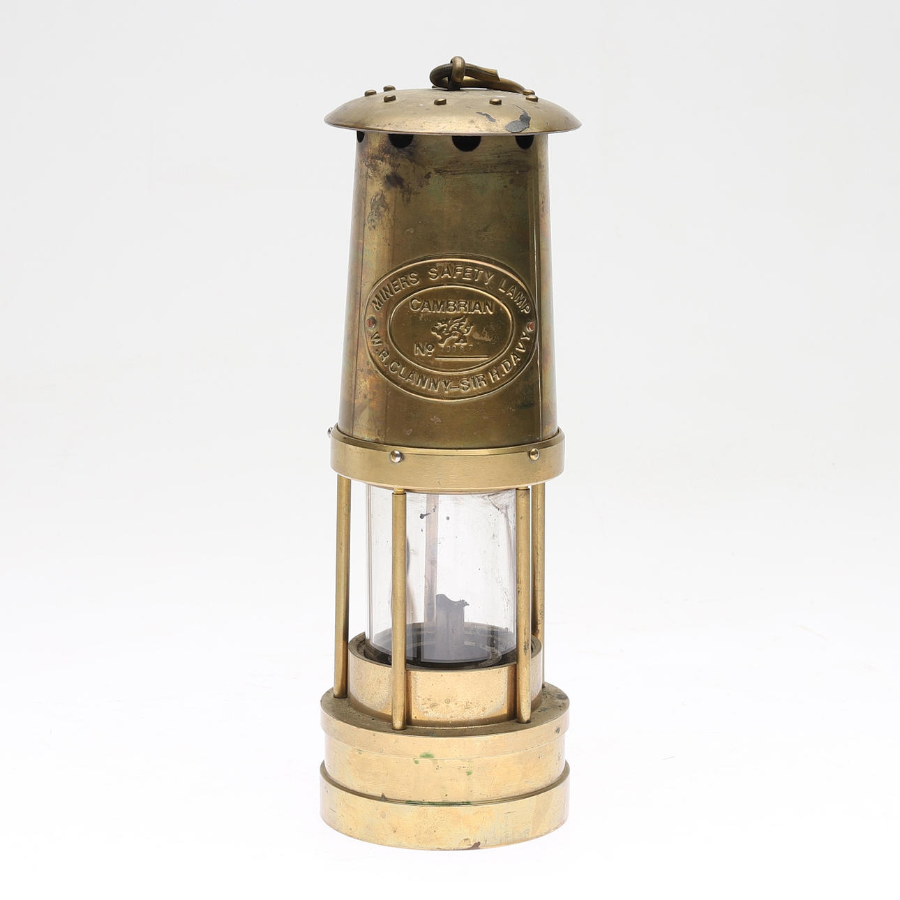 MINING LANTERN, brass, WR Clanny - Sir H. Davy, 1900s.