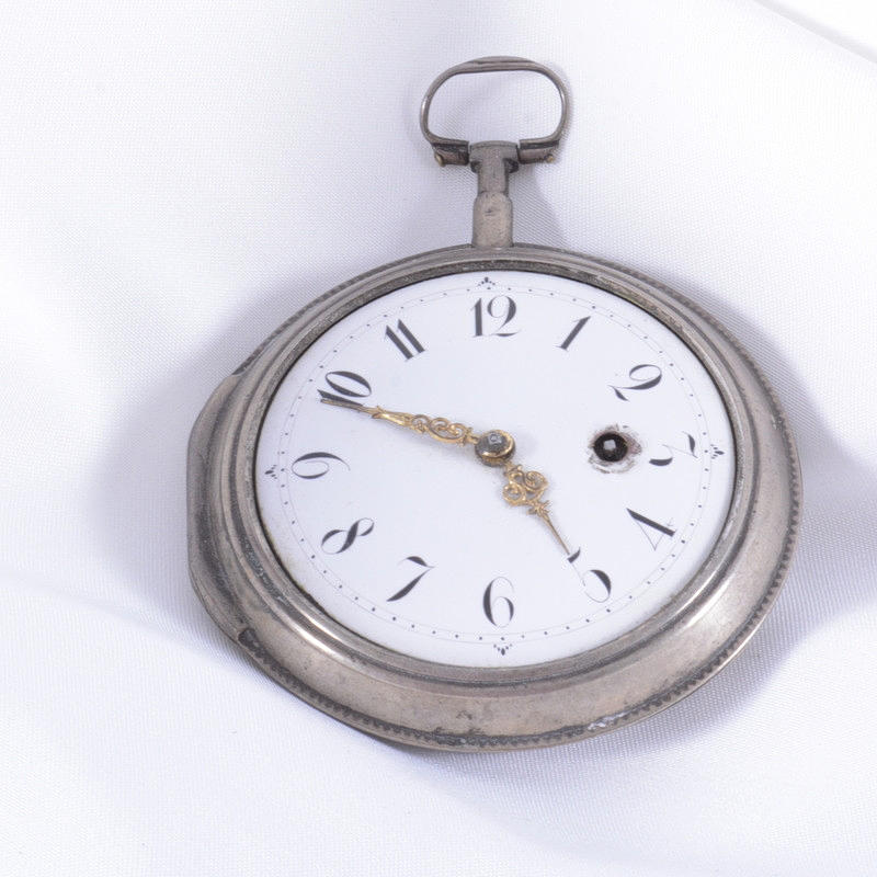 TASCHENUHR, Silber, 18. Jahrhundert.