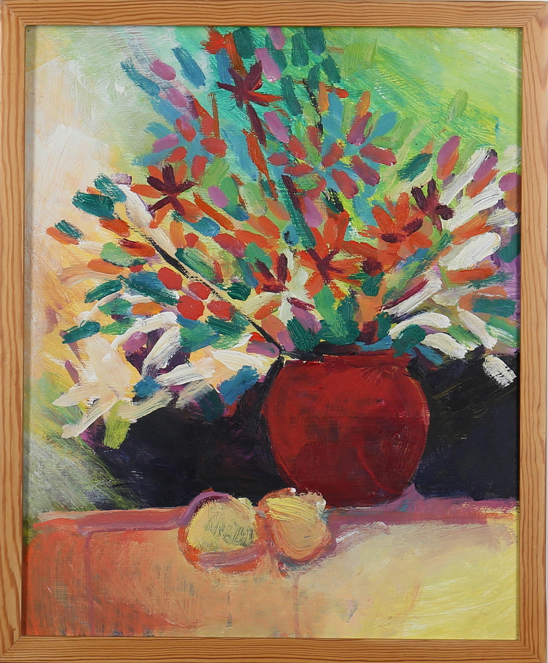 STELLAN WIDHOLM. Olja på pannå. Stilleben med äpplen. Osignerad.