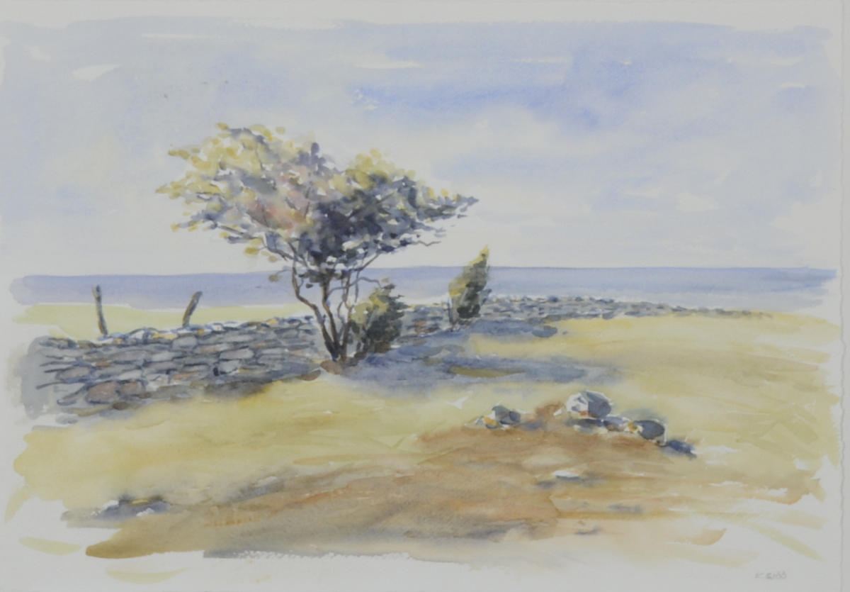 KENNETH SJÖ. Akvarell.