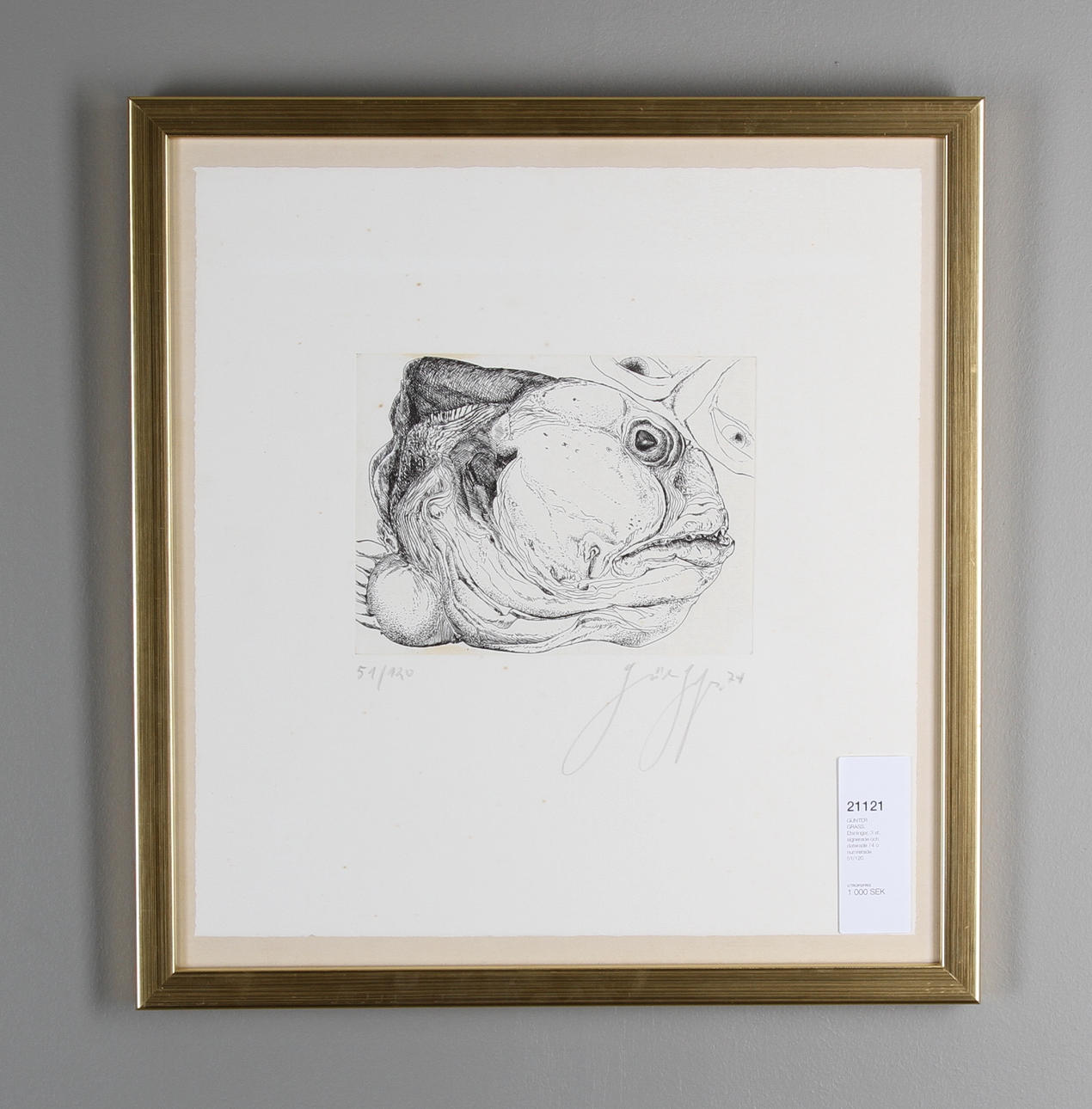 GÜNTER GRASS. Etsningar, 3 st, signerade och daterade 74 o numrerade 51/120.