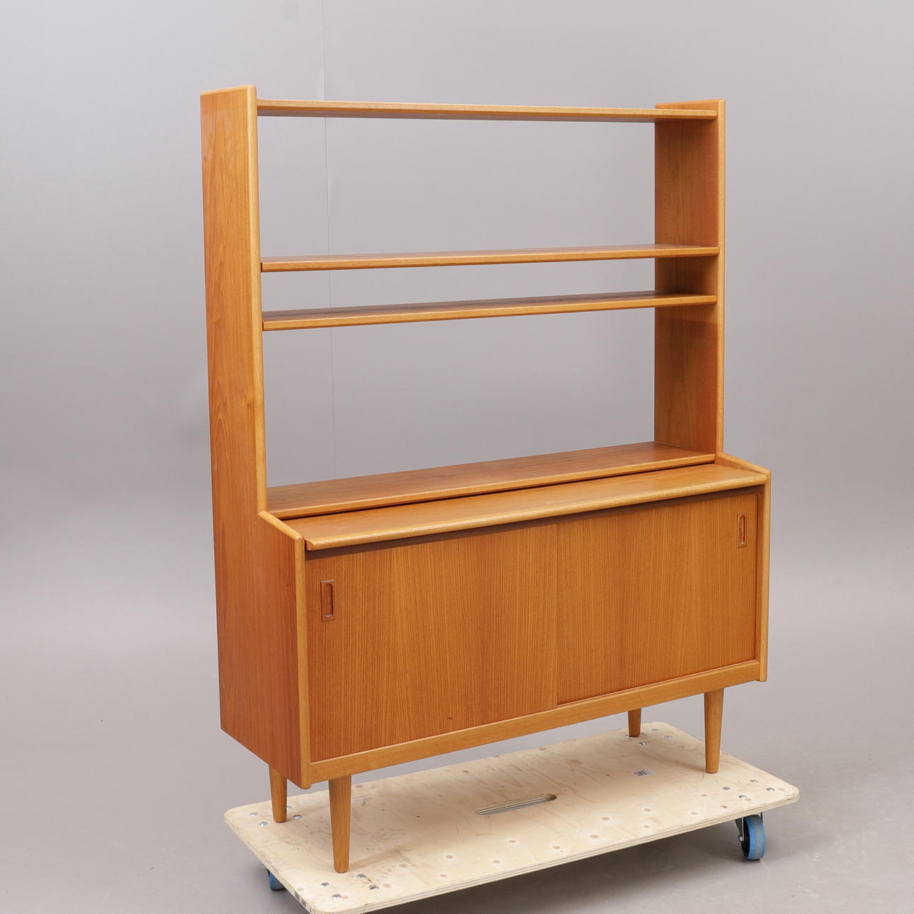 BOOKSHELF with desk, teak, 1950s/60s.