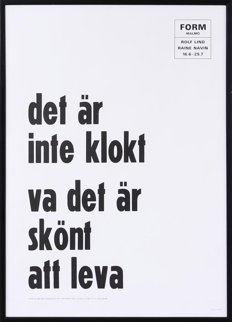 UTSTÄLLNINGSAFFISCH, Inte klok idé, Rolf Lind och Raine Navin.