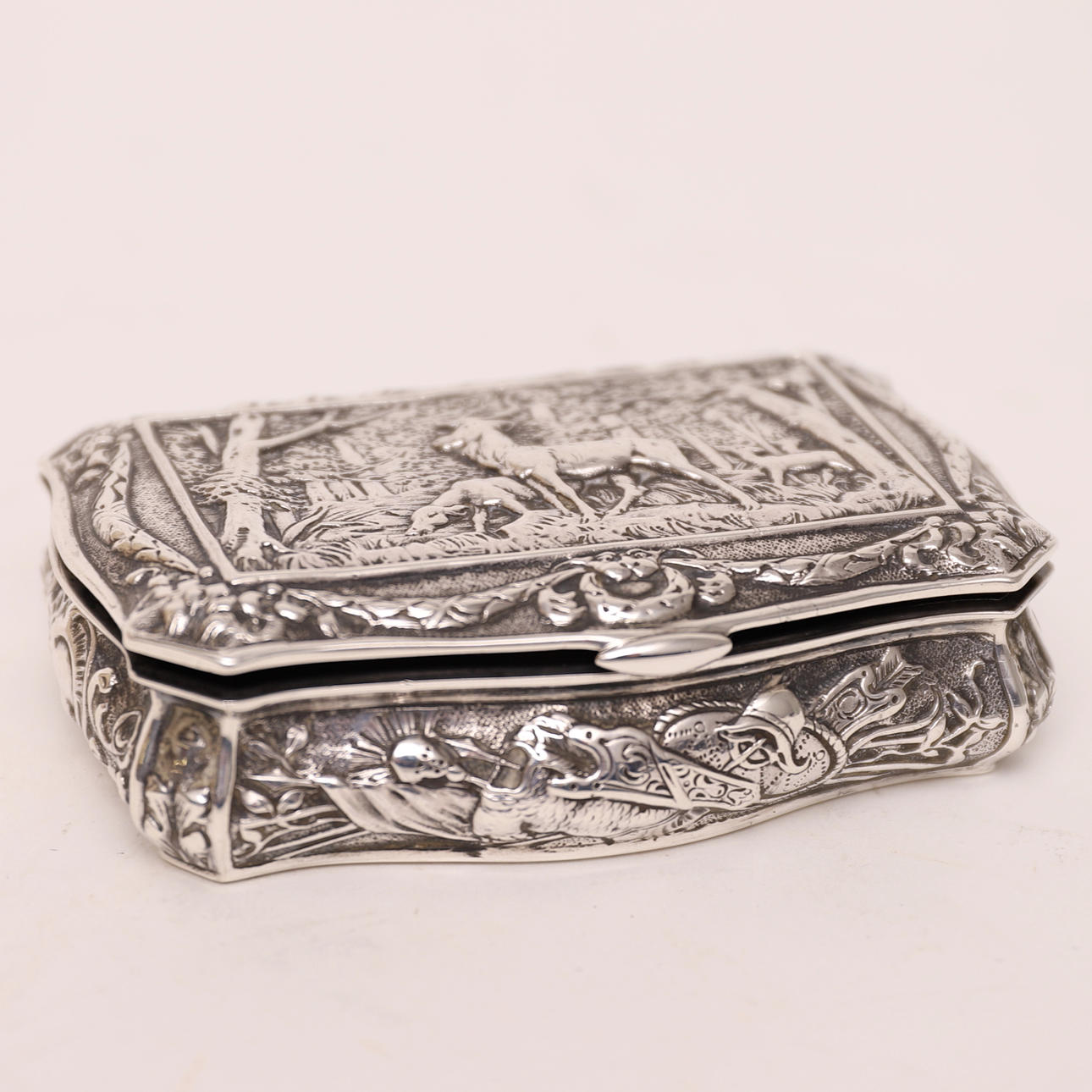 Tabakdose, Silber, um 1900.