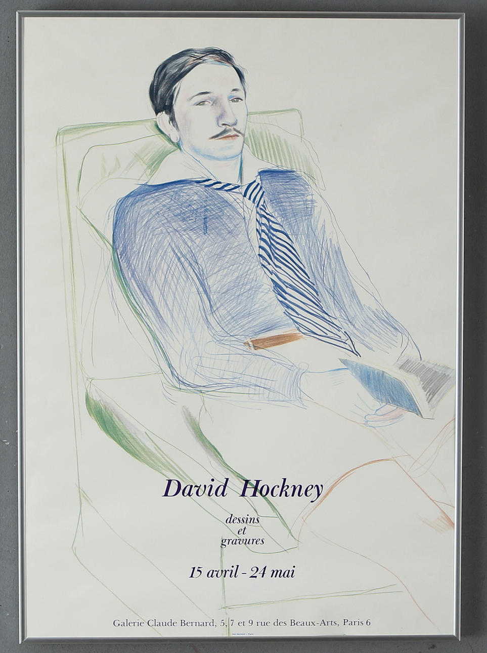 DAVID HOCKNEY. Utställningsaffisch, Dessins et gravures.
