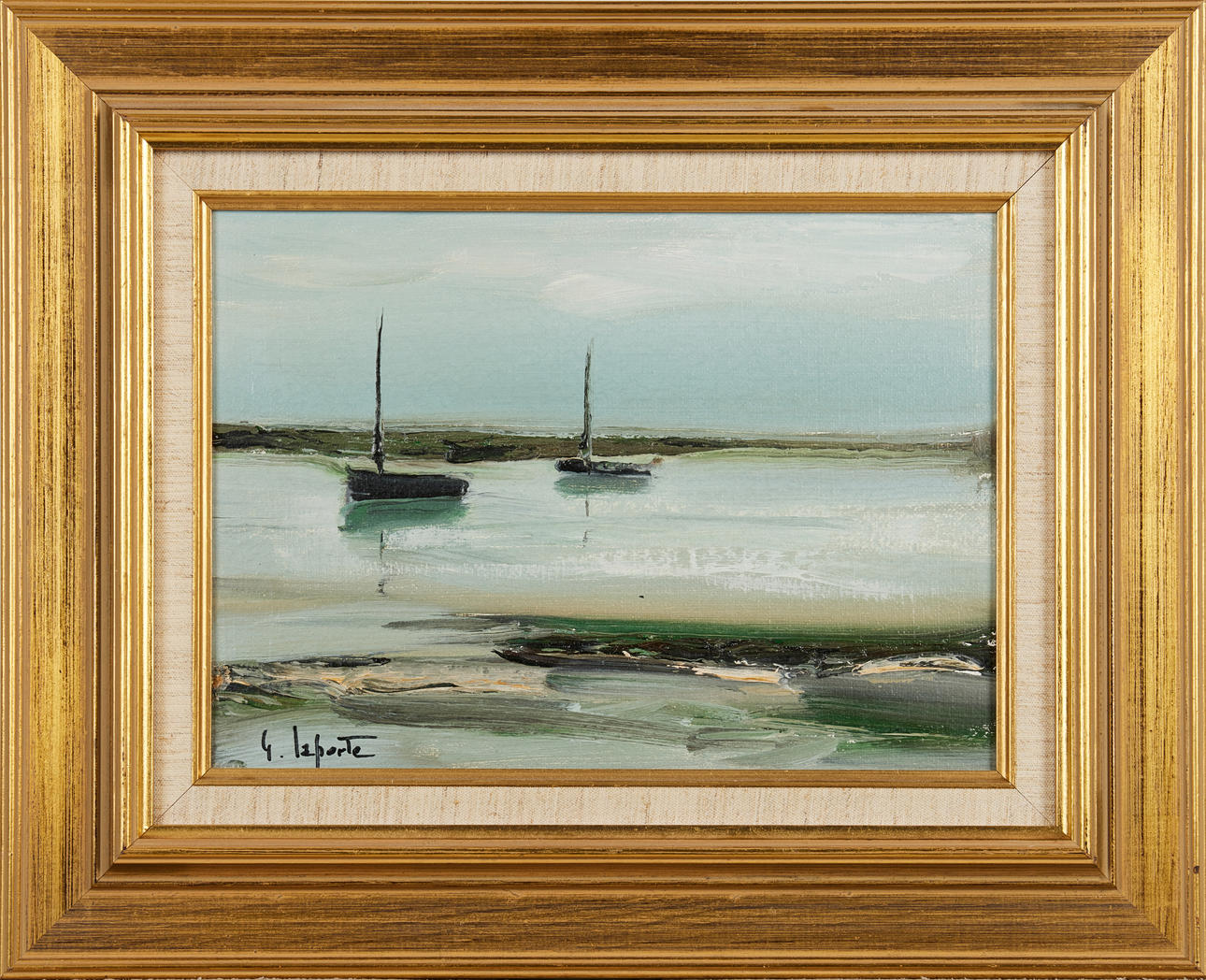 GEORGE LAPORTE. Oil on canvas, "verse Carnac", signed.